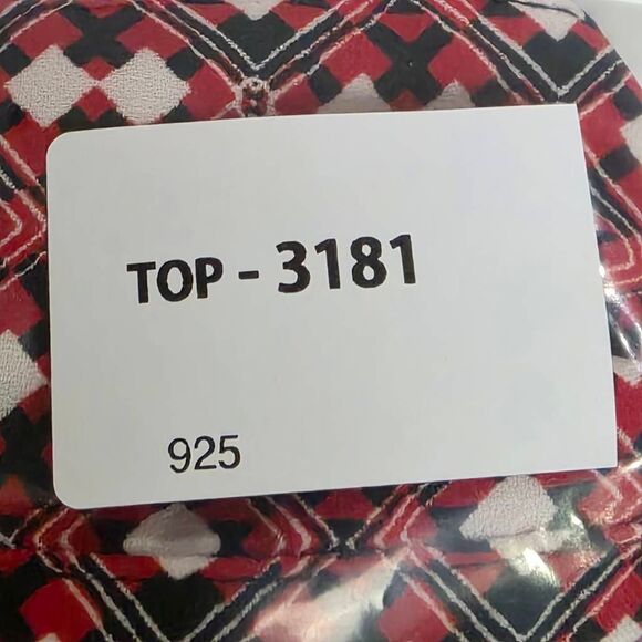 Dana Buchman Red Geometric Sleeveless Blouse Women’s M - Picture 7 of 7